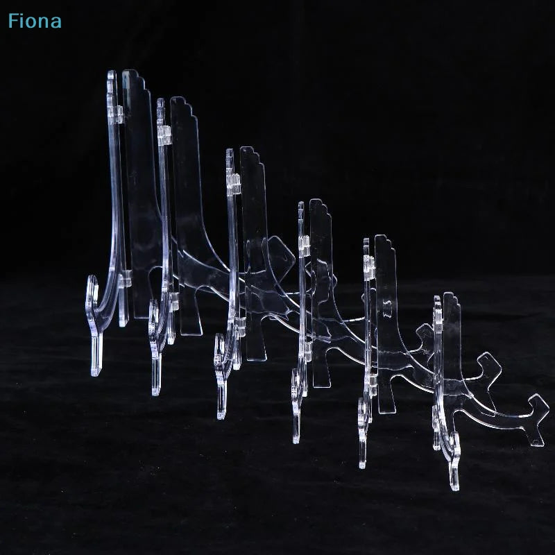 présentoir pliable transparent support assiettes clips moderne rangement domestique transparent sans motif plastique