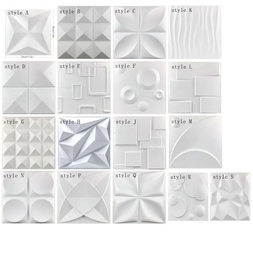 panneau mural moderne blanc triangles géométriques adhésif décoration intérieure relief PVC