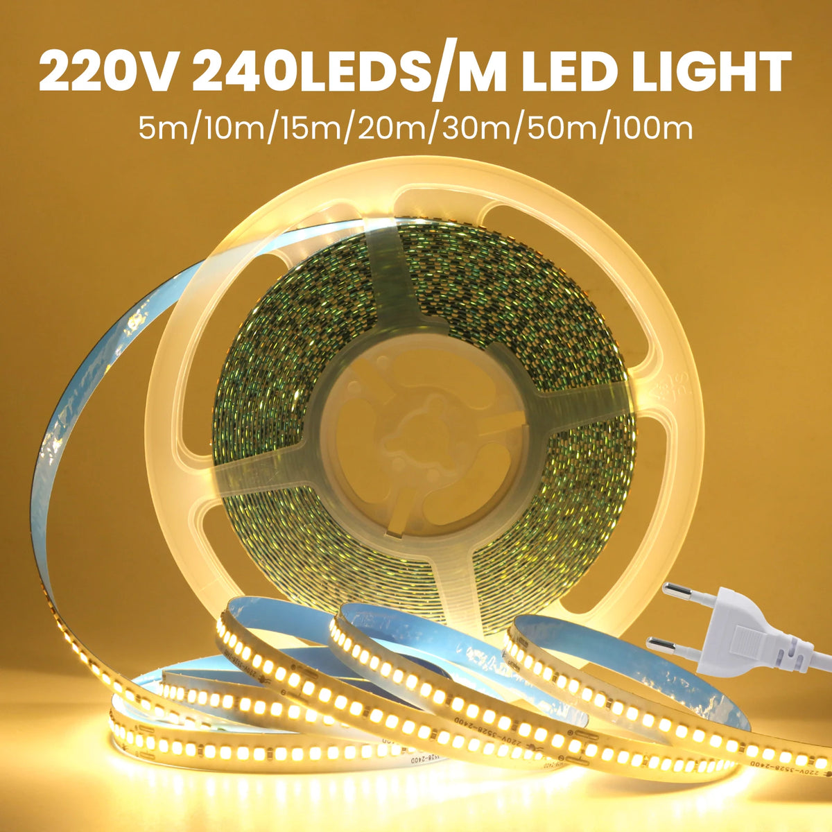 ruban led blanc haute luminosité étanche flexible prise électrique adhésif salon