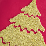 coussin brodé arbre noël étoiles dorées festif décoratif intérieur maison voiture 45x45cm polyester festive