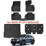 tapis sol coffre coussin dossier arrière noir texture rugueuse motifs ondulés moderne bmw x1