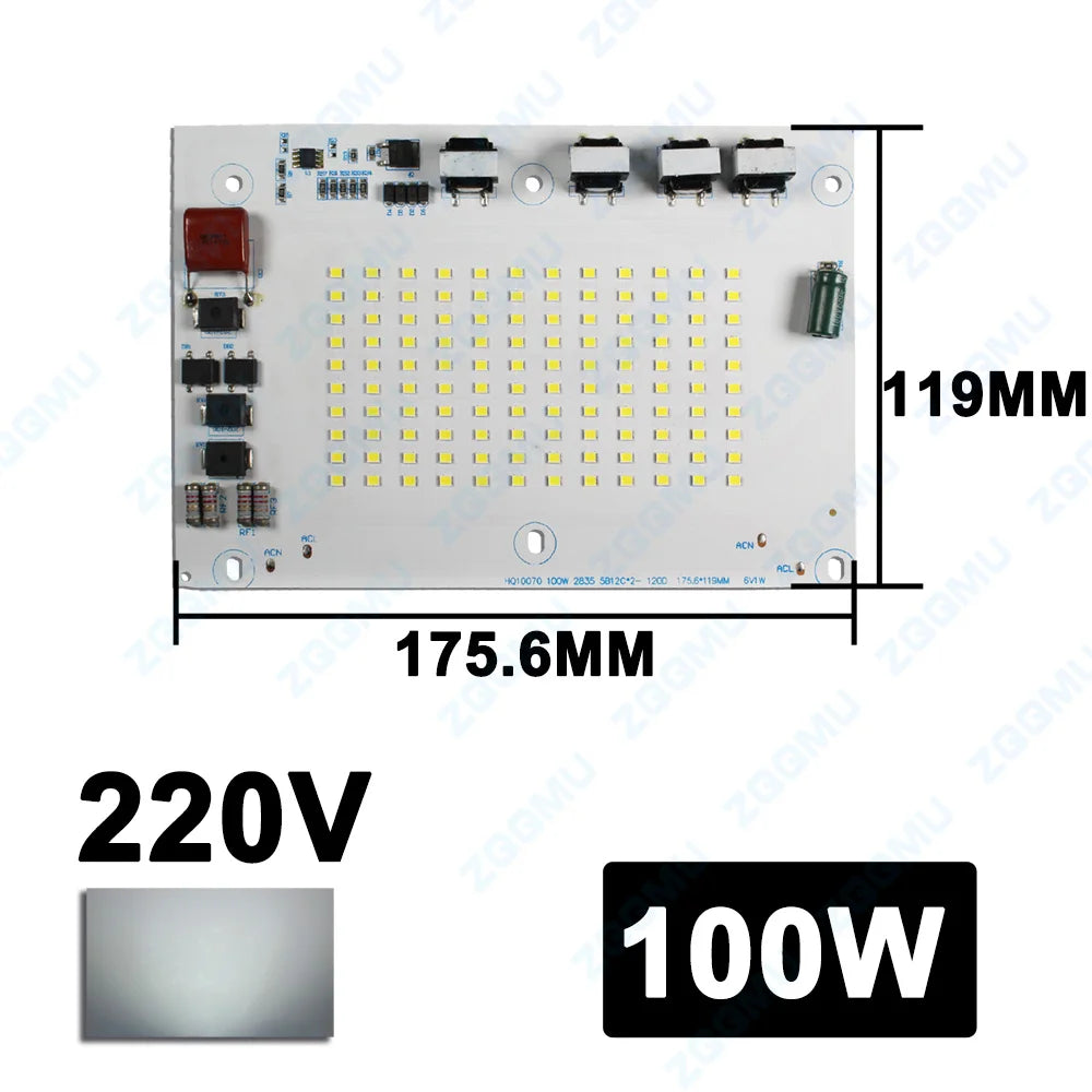 carte led 200w 150w 100w 50w 30w 10w blanc vert rouge noir 6000k driver