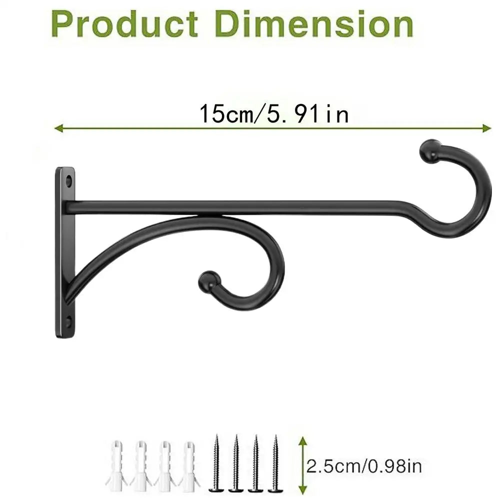 supports muraux métal noir plantes suspendues décoration jardin volutes décoratives fixations muralesextérieurintérieur