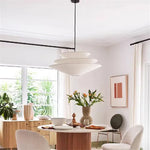 suspension lumineuse moderne blanche trois abat jour circulaire minimaliste chambre salon