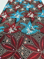 tissu coton dentelle voile party robe ethnique brodé strass fleurs gris rouge bleu blanc