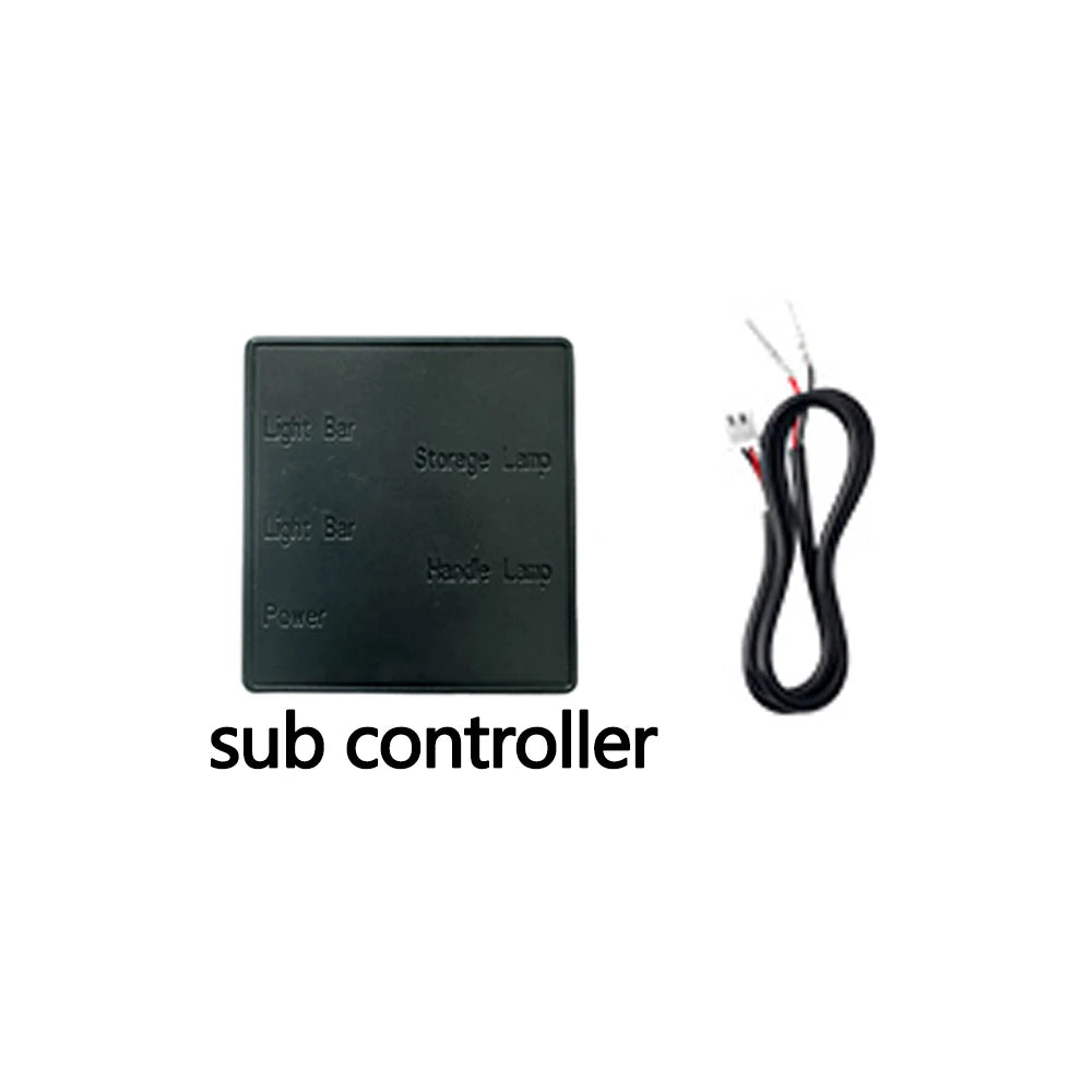 ruban led rgb noir contrôleur principal secondaire connecteurs 75cm 110cm porte lumière moderne