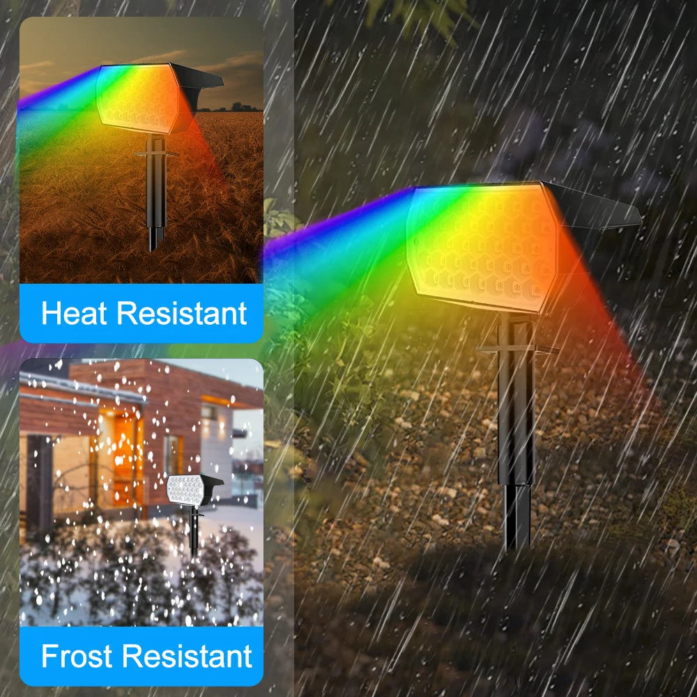projecteur solaire led rgb noir moderne facile ip65
