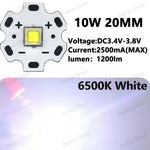 LED haute puissance 1W 3W 5W 10W blanc froide 16mm 20mm éclairage vélo phare