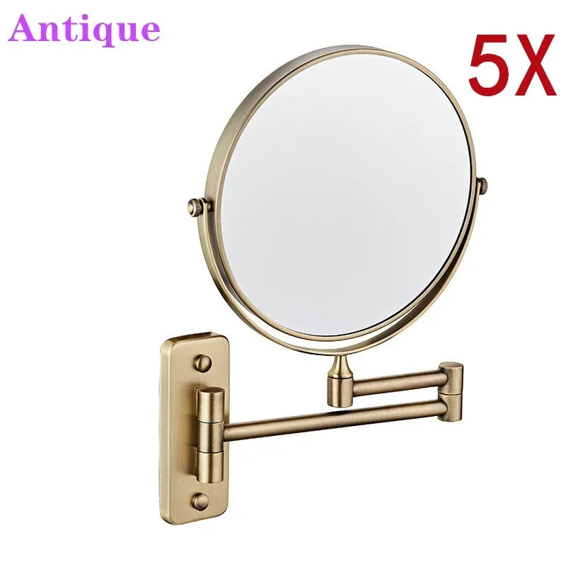 miroir cosmétique noir moderne bras articulé pouces rond sans texte