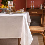 nappe table blanche carreaux texture classique réutilisable polyester coton extérieur intérieur moderne festive
