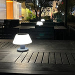 lampe solaire moderne table gris blanc rechargeable led jardinextérieur abs ip65 neutralwhite