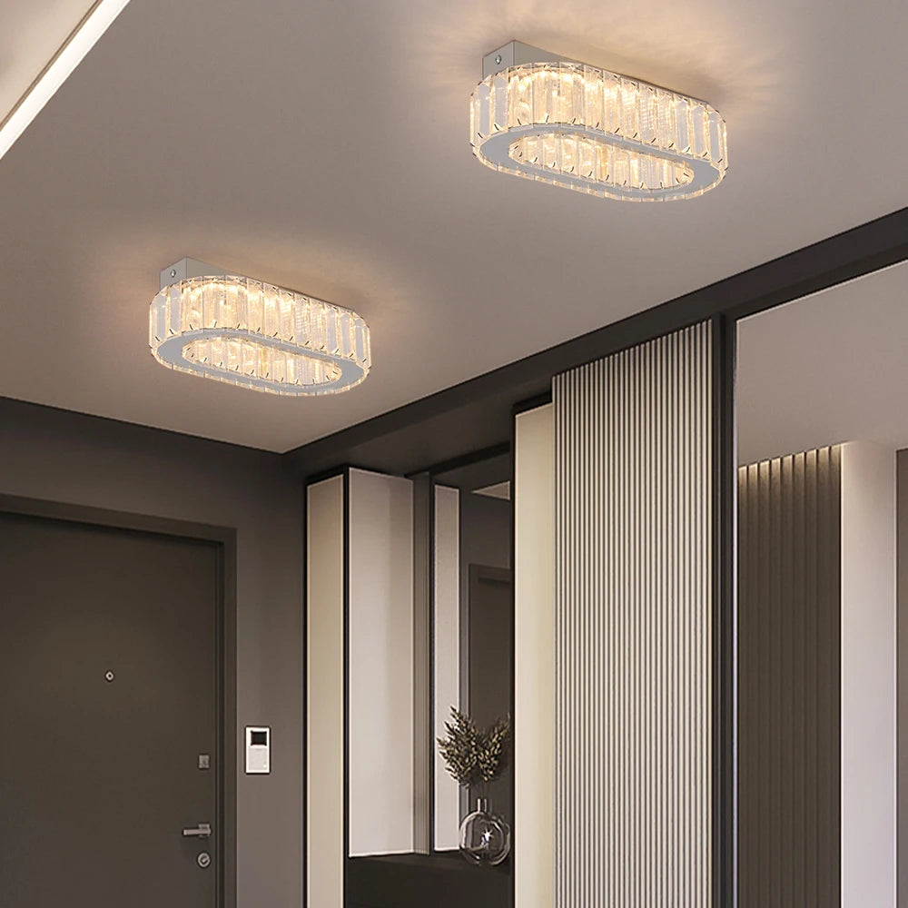 suspension lumineuse moderne cristal transparent doré télécommande haute luminosité chambre salon