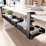 support câbles sous noir acier moderne organisé fils rechargeable prise électrique salon