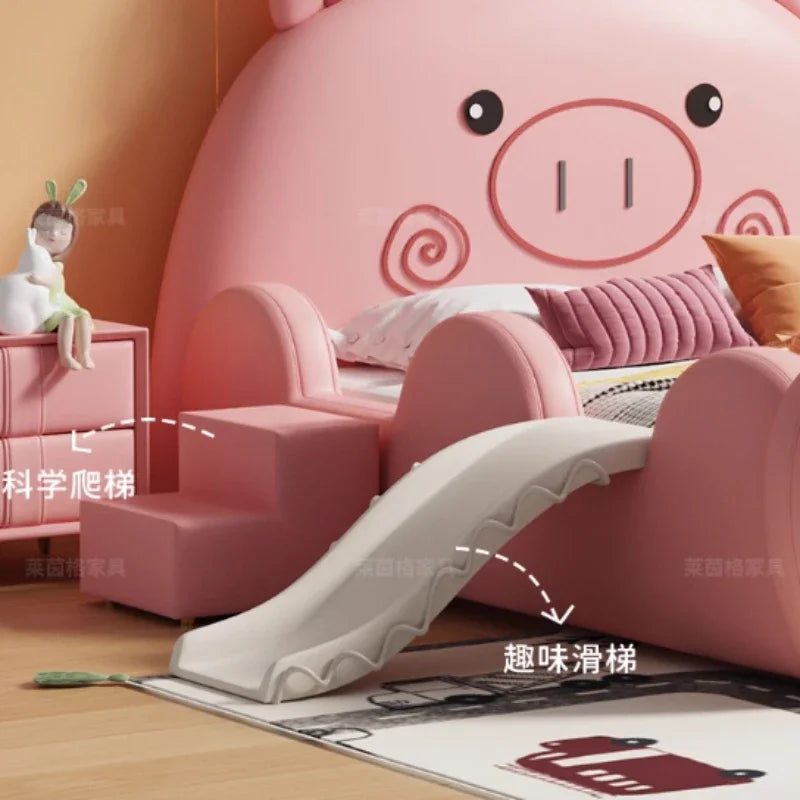 lit enfants rose cochon mignon spirales contemporain oreillers tapis jeu
