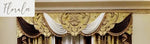 rideaux baroques floraux opaques valance ornements tringle rideau decoration luxe polyester transparence blanc or