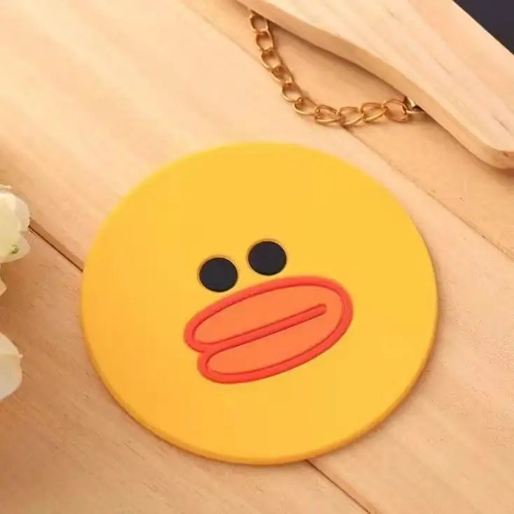 coasters silicones dessins animés personnages cartoona bears rabbits ducks mignons