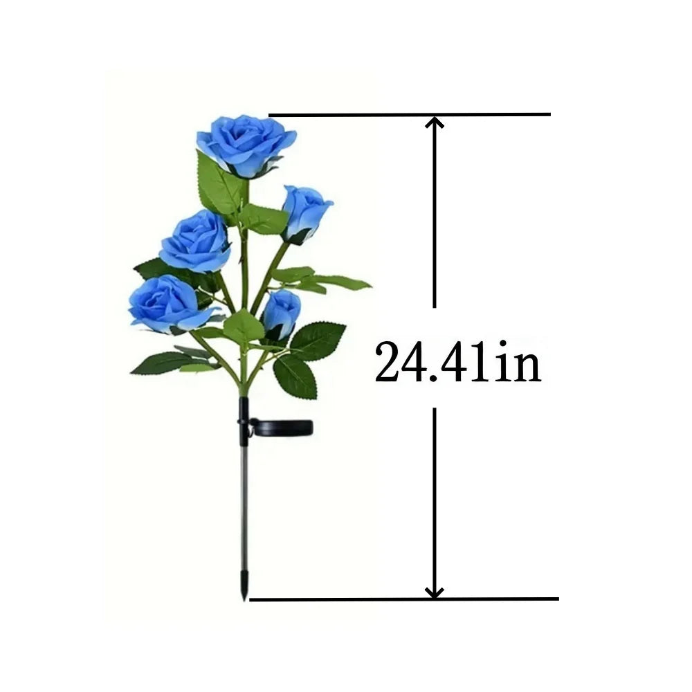 décoration extérieure solaire led rose moderne bouquet lumineux fête saint valentin festive