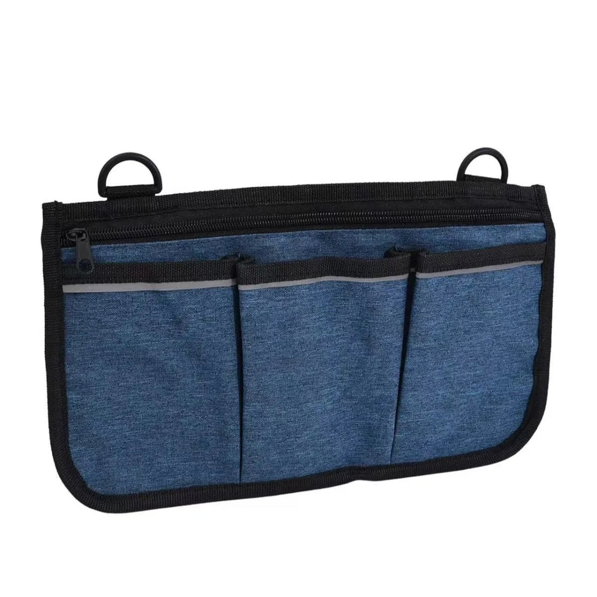 sac main noir quilted pratique clips trois poches zip réfléchissant