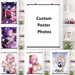 affiche murale poster personnages anime graphique noir blanc toile illustrée tringle fixations modernes