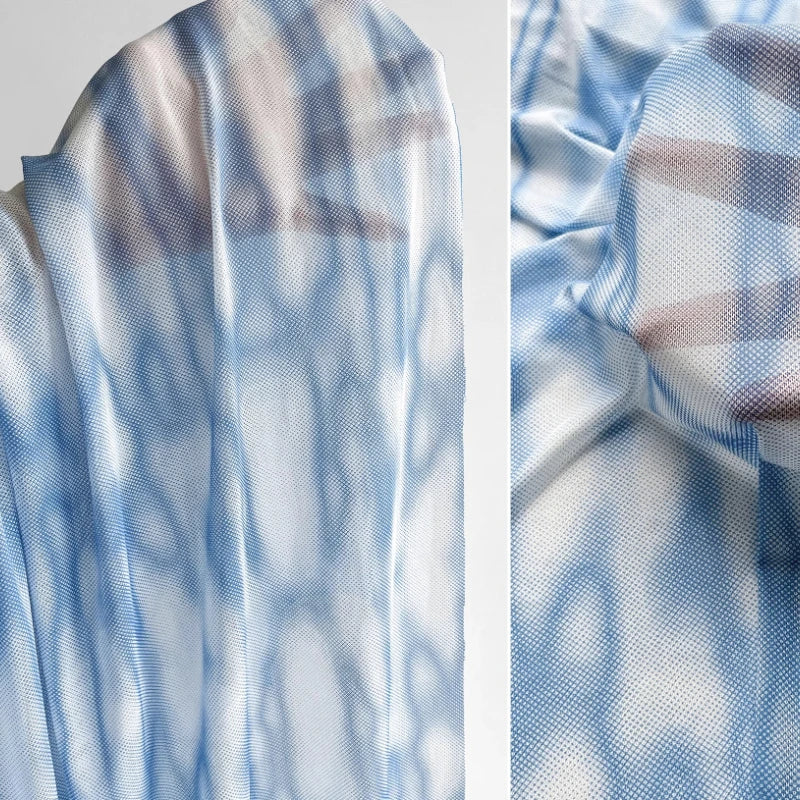 tissu brocart bleu clair rayures diagonales moderne minimaliste 165cm large antidérapant respirant