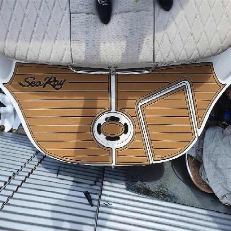 tapis sol bateau marron clair rayures verticales antidérapant moderne résistant autoadhésif eva foam
