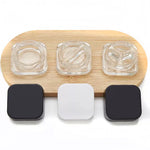 pots cosmétiques verre transparent couvercle noir blanc ensemble maquillage soins visage 9ml 3g minimaliste