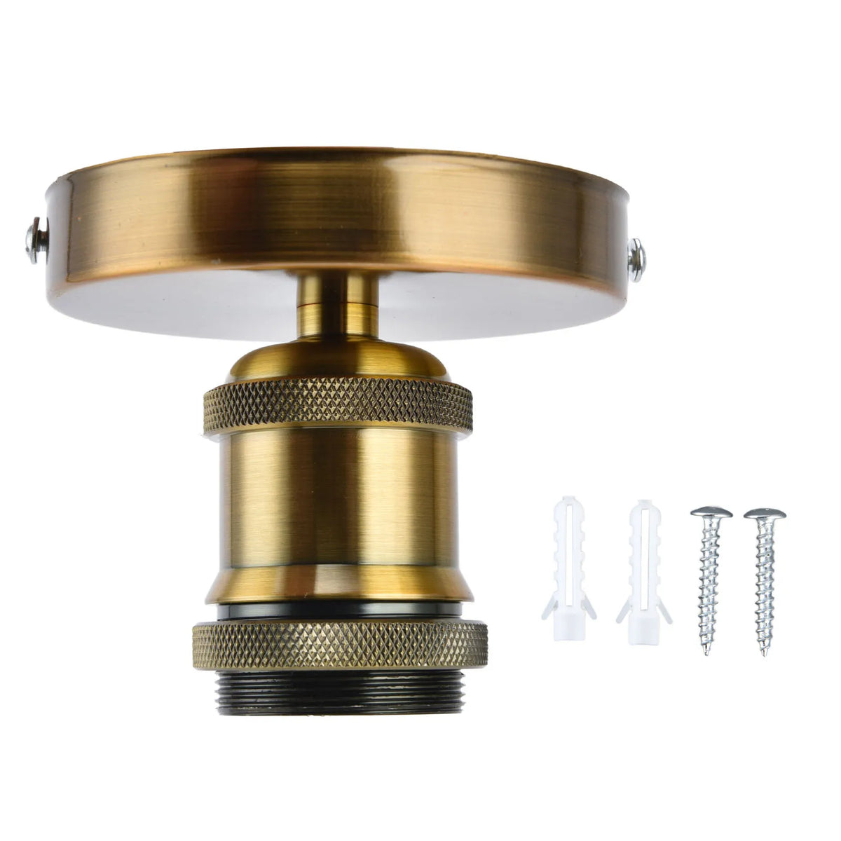 support ampoule bronze doré moderne vis fixation industrielle aluminium brossé chambre salon cuisine