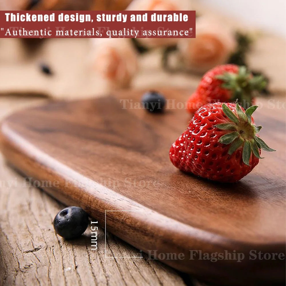 planches découper bois marron poignée minimaliste viandes fromages charcuteries fruits desserts