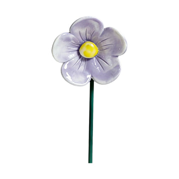feuille d'abeille céramique rouge rose jaune vert fleurs stylisées décoration extérieure tringle support jardin