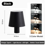 lampe table rechargeable led noir moderne base plate abatjour cable charge