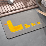 tapis bain animaux canards gris jaune beige diatom respectueux environnement opacité simple coloré 40x60