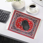 tapis souris non glissant ornements floraux rouge bleu beige dense traditionnel