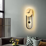 applique murale moderne horloge LED contemporain éclairage quotidien noir doré fixée mur