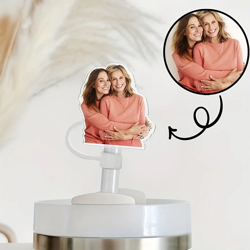 porte clés photo personnalisable transparent moderne blanc rose pâle clips flexible