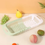 panier cuisine blanc gris rayures moderne réutilisable taille réglable poignées fruits légumes