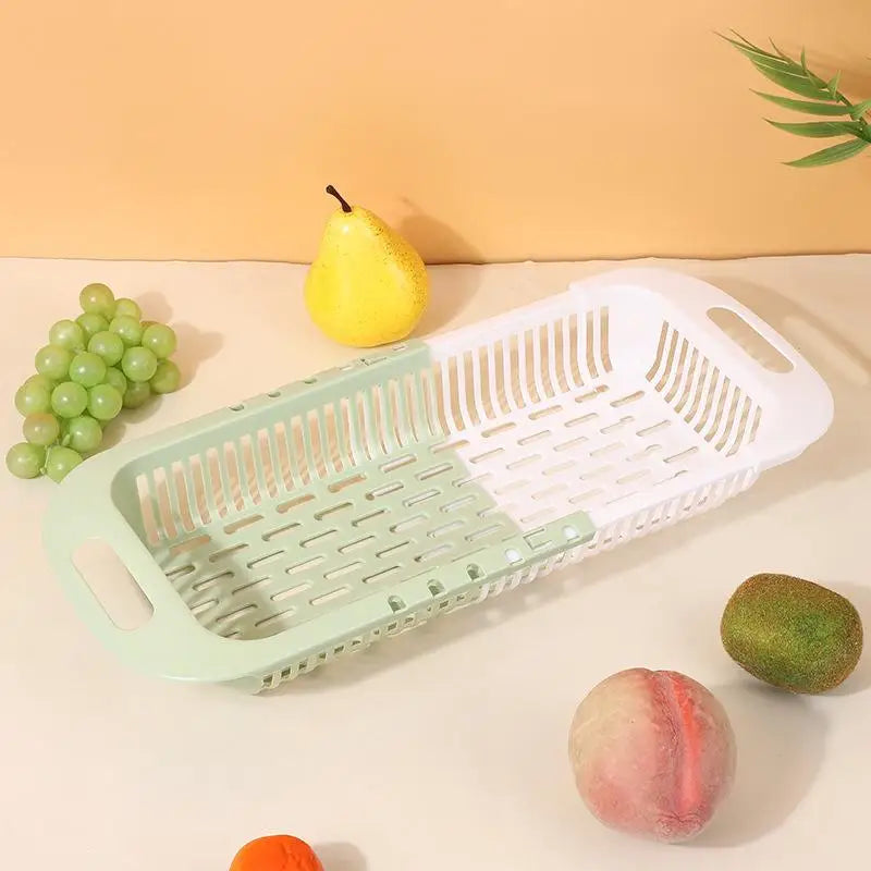 panier cuisine blanc gris rayures moderne réutilisable taille réglable poignées fruits légumes