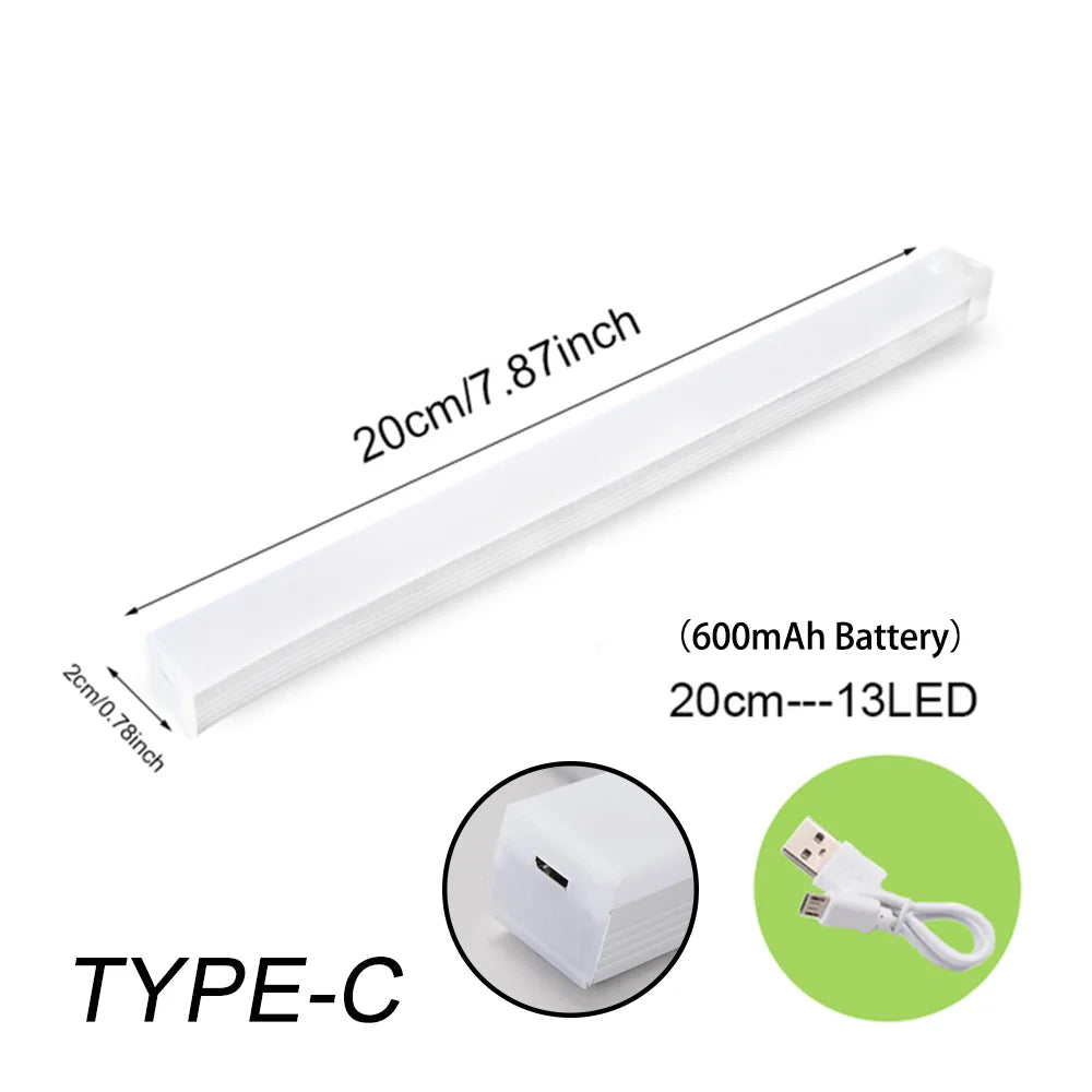 lampe led strip blanc moderne adhésif rechargeable urgence 50cm 36led usb warm white cold