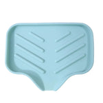 support savon silicone self draining moderne gris vert blanc rayures horizontales