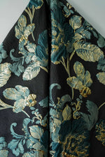 tissu imprimé floral brodé noir élégant polyester largeur 140cm classique tissu jacquard fil teint