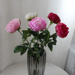 bouquet fleurs artificielles pivoine rose blanche rouge feuilles vertes mariage anniversaireintérieurDecorationFete