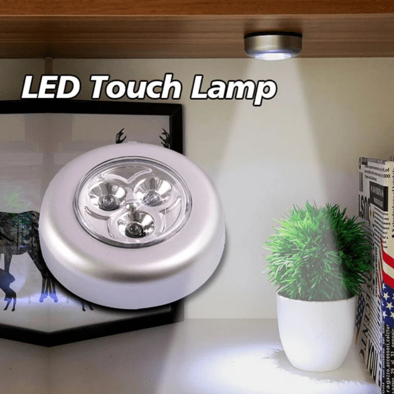 lampe led tactile argentée moderne sans fil rechargeable adhésive chambre veilleuse contrôle toucher minimaliste