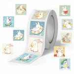 sticker autocollant lapin dessin animé coloré waterproof facile utiliser 500 pièces opaques mignon étiquette