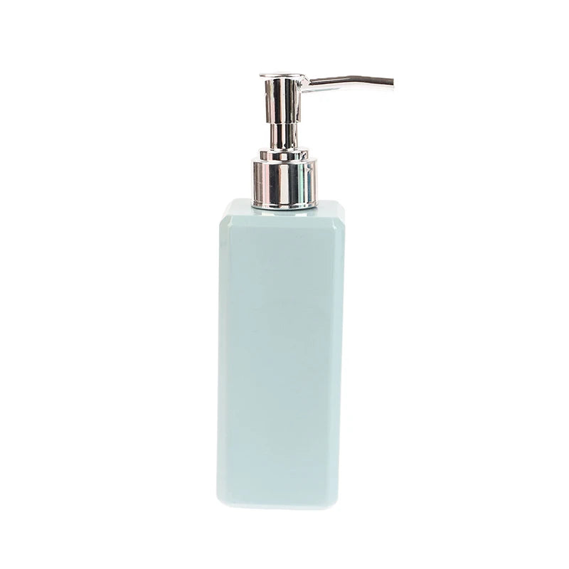distributeur savon liquide bouteille rechargeable pompe contemporain rose clair vert pastel noir blanc mat