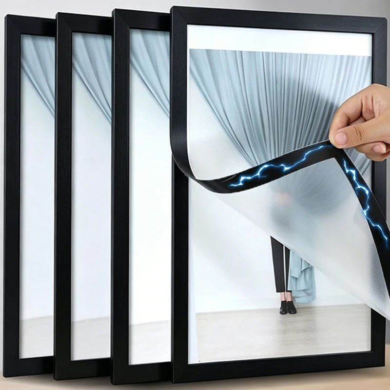 cadre photo pliable adhésif transparent moderne noir photos notes mur