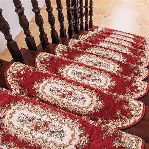 tapis d'escalier adhésif floral ovale salon classique multicolor usage intérieurextérieur