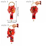 décoration nouvelle année bouquet fleurs artificielles rouge blanche dorée traditionnelle festive papier motif chinois