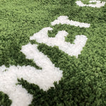 tapis vert imitation herbe lettre blanche antidérapant polyester moderne salon chambre