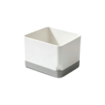 cache pot moderne blanc bleu clair uni opaque adhésif intérieur fleuri verte simple