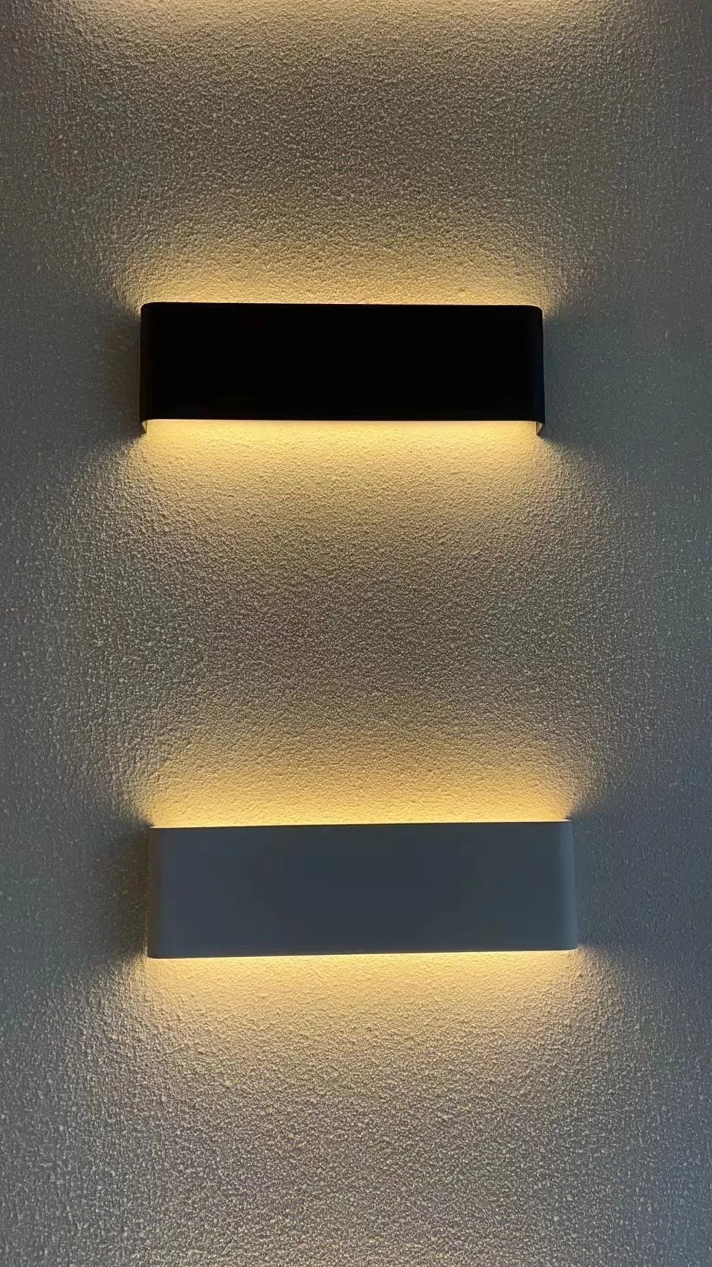 applique murale led ip65 étanche 6w 12w noir blanc contemporaine fixée adhésif