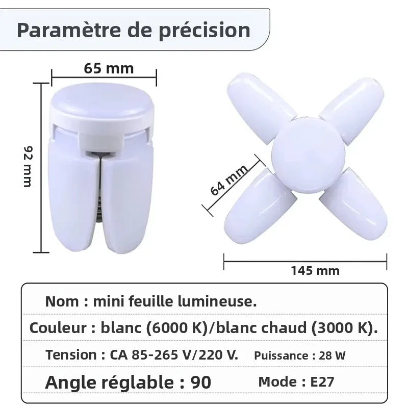 lampe led pliable réglable moderne minimaliste blanc blanc chaud motifs fleurs fixations base e27